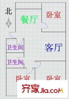 竹園馨居 3室 戶型圖