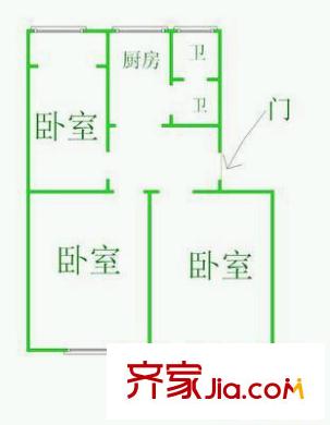 竹園馨居 3室 戶型圖