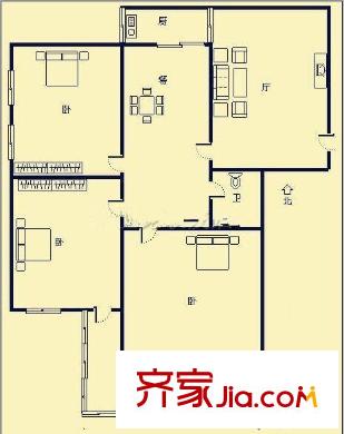 林祥大廈 3室 戶型圖