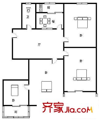 明園小區(qū) 4居室 戶型圖