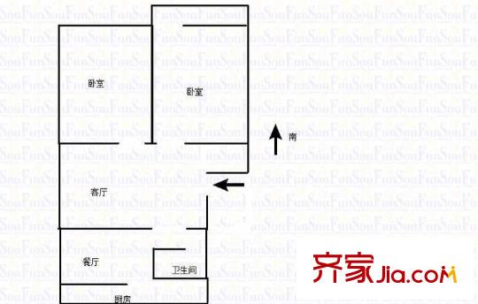 新沙小區(qū) 2室 戶型圖