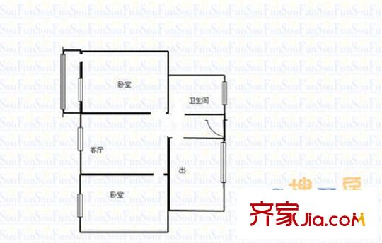 昆侖小區(qū) 2室 戶型圖