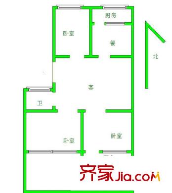 昆侖小區(qū) 3室 戶型圖