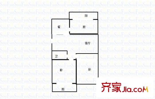 天長嘉園 2室 戶型圖