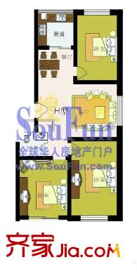 天長嘉園 3室 戶型圖