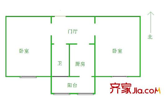梁府小區(qū) 2室 戶型圖