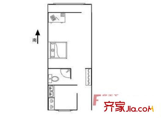 梁府小區(qū) 1室 戶型圖