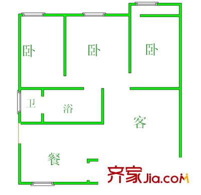 紫香園小區(qū) 3室 戶型圖