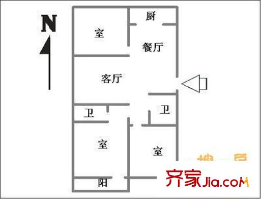 紫香園小區(qū) 3室 戶型圖