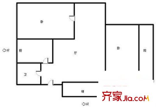 洪苑小區(qū) 2室 戶型圖