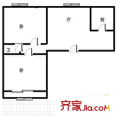 綠園小區(qū) 2室 戶型圖