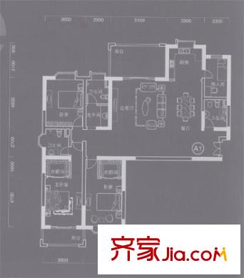 大舜天成戶型圖4室2廳3衛(wèi)1廚