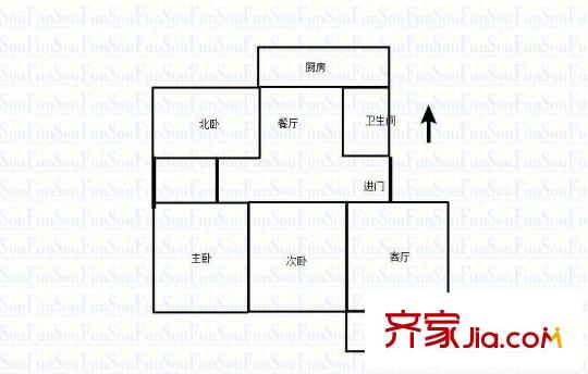 匯福山莊 3室 戶型圖