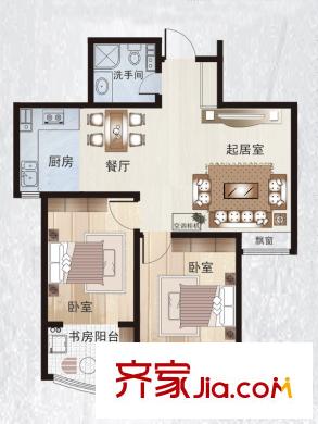 實力伴云居戶型圖10號樓2室戶型圖 2室2廳1衛(wèi)