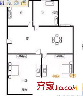 黃臺(tái)電廠單位宿舍 3室 戶型圖
