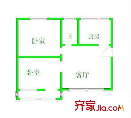 聚賢新區(qū)戶型圖濟(jì)南 聚賢街新區(qū) 戶型圖 2室1廳1衛(wèi)1廚