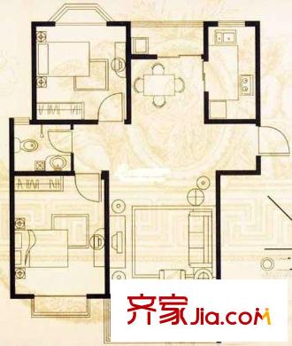紅山圣都 2室 戶型圖