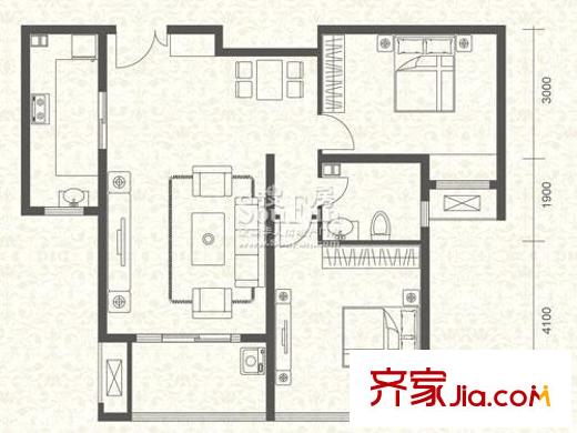 保利芙蓉戶型圖芙蓉戶型D 2室2廳1衛(wèi)1廚