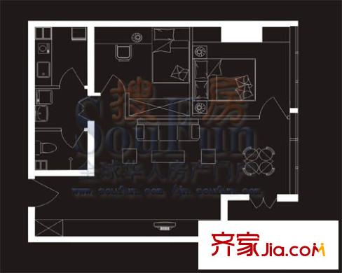 銀座晶都國際戶型圖M(售完) 2室1廳1衛(wèi)