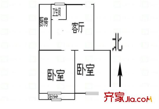 昆侖小區(qū) 2室 戶型圖