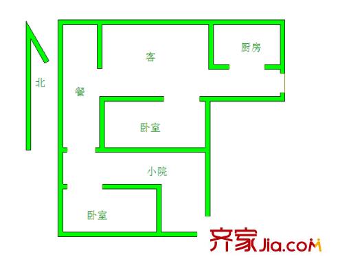 昆侖小區(qū) 2室 戶型圖