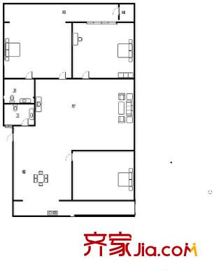 竹園馨居 3室 戶型圖