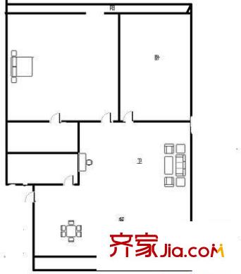 竹園馨居 2室 戶型圖