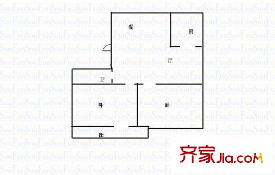 梁府小區(qū) 2室 戶型圖
