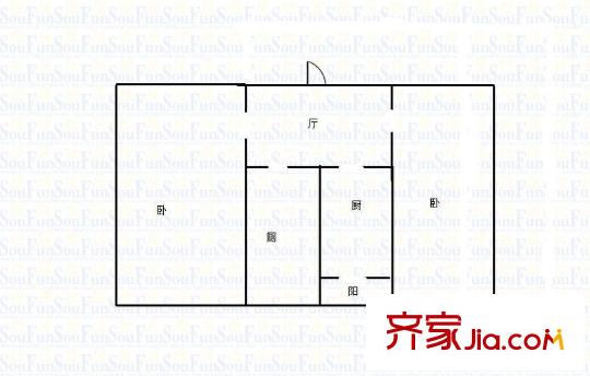梁府小區(qū) 2室 戶型圖
