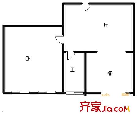 紫香園小區(qū) 1室 戶型圖