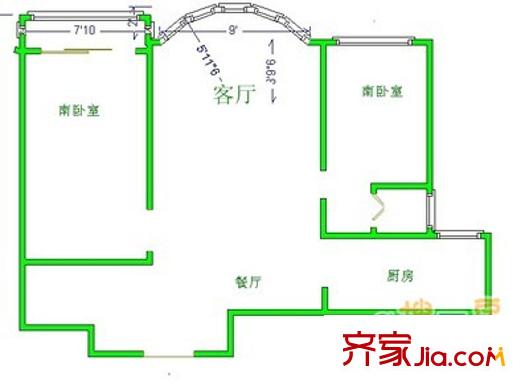 紫香園小區(qū) 2室 戶型圖