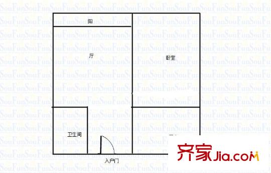 二七新村小區(qū) 1室 戶型圖