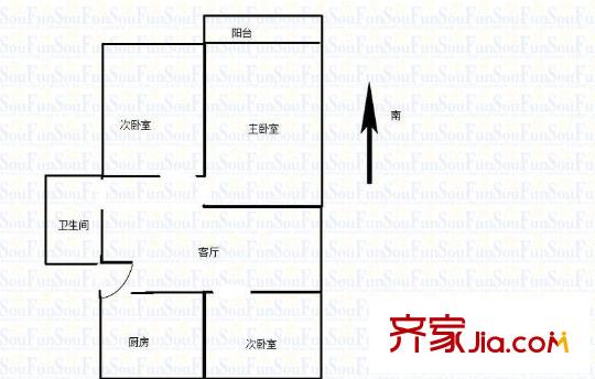 二七新村小區(qū) 3室 戶型圖