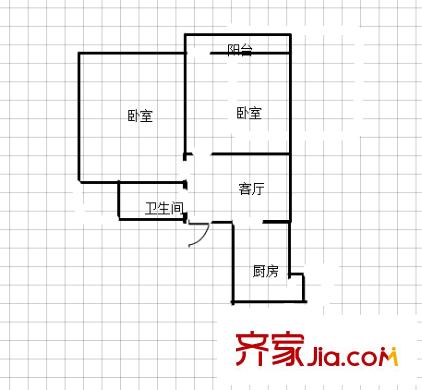 二七新村小區(qū) 2室 戶型圖
