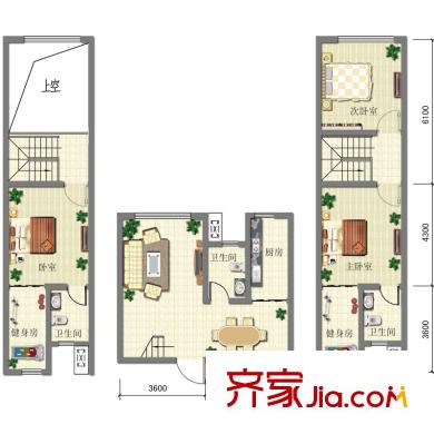 丁豪藍調(diào)國際戶型圖戶型I住宅 3室2廳2衛(wèi)1廚