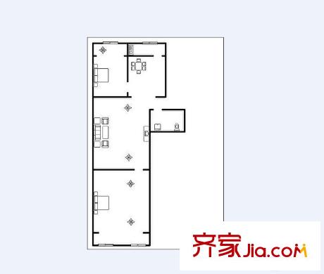 建興小區(qū) 2室 戶(hù)型圖