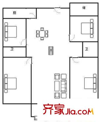 建興小區(qū) 4居室 戶型圖