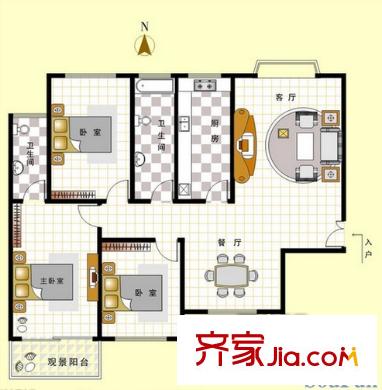 建興小區(qū) 3居室 戶型圖
