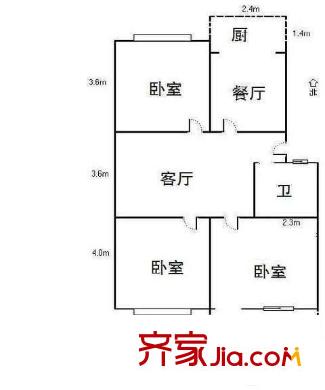 永大百花園 3室 戶型圖