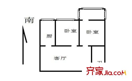 天長嘉園 2室 戶型圖