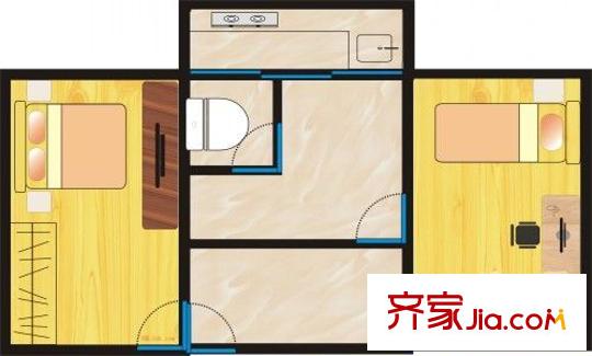 綠園小區(qū) 2室 戶型圖