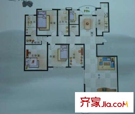 現(xiàn)代逸城戶型圖戶型圖 4室2廳2衛(wèi)1廚