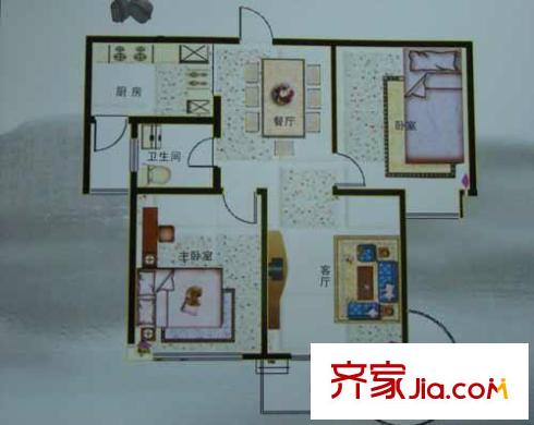 現(xiàn)代逸城戶型圖戶型圖 2室2廳1衛(wèi)1廚