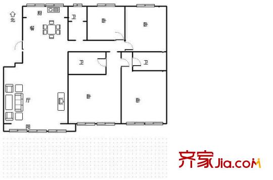 紅山圣都 4室 戶型圖