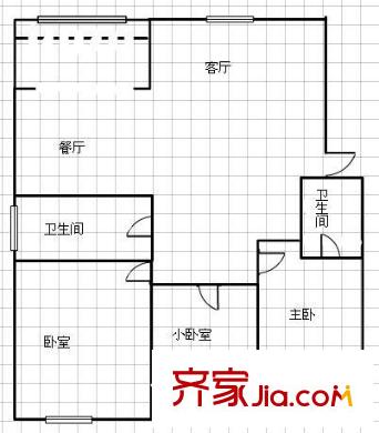 紅山圣都 3室 戶型圖