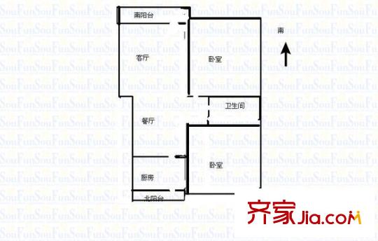 艾菲爾花園   2室  戶型圖