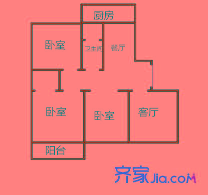 東旺家園 3室 戶型圖