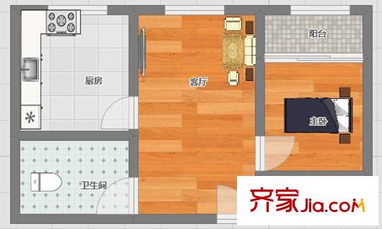 天建天和園冬園 1室 戶型圖