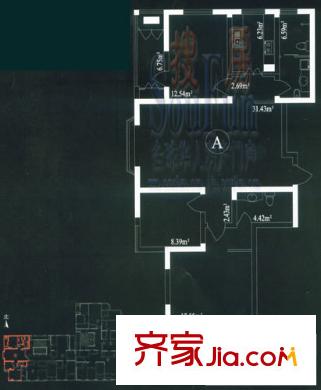 銀座晶都國際戶型圖高級公寓A戶型(售完) 3室2廳2衛(wèi)