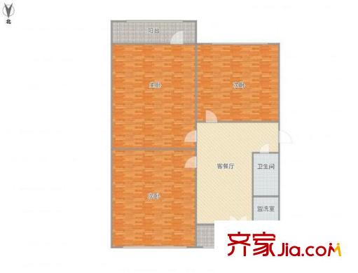 交校路單位宿舍 2室 戶型圖